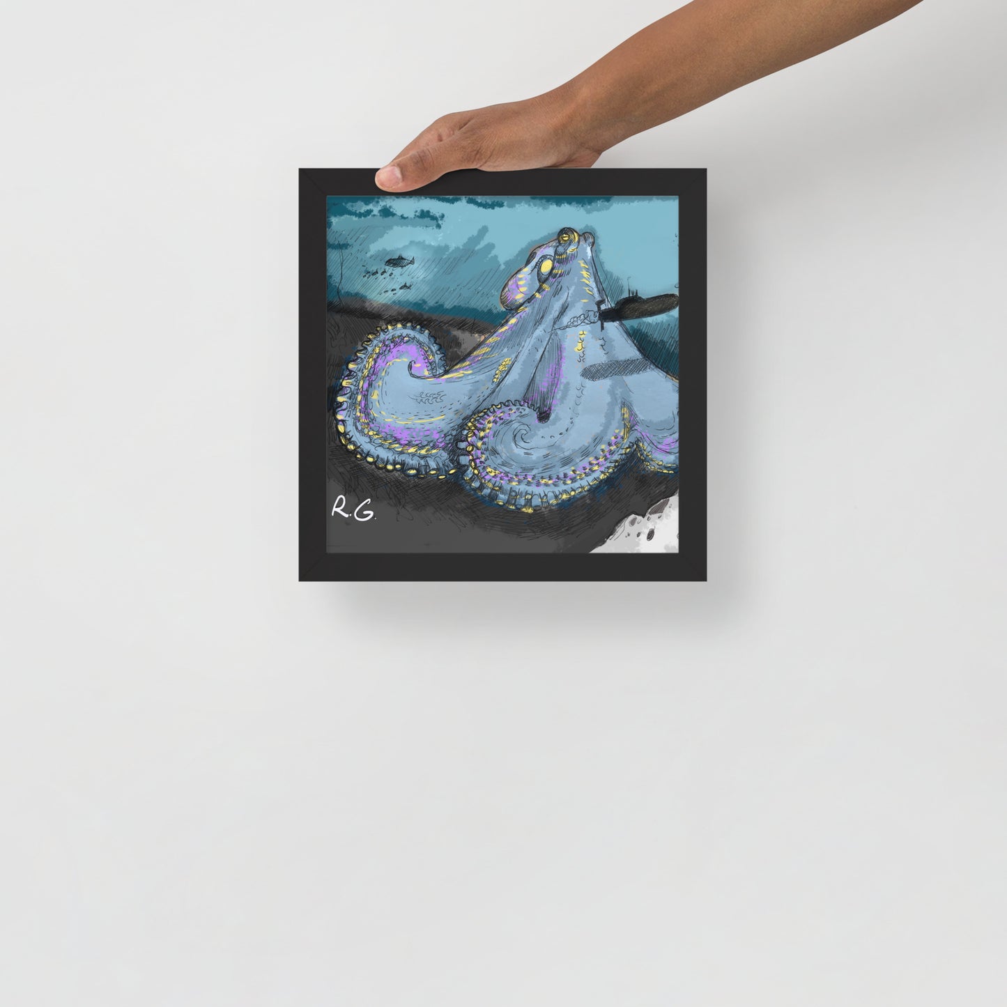 Sea Monster Framed photo paper poster