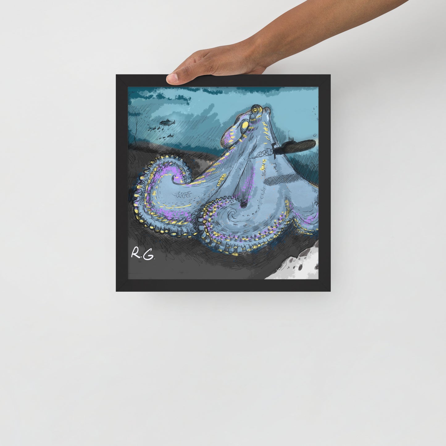 Sea Monster Framed photo paper poster