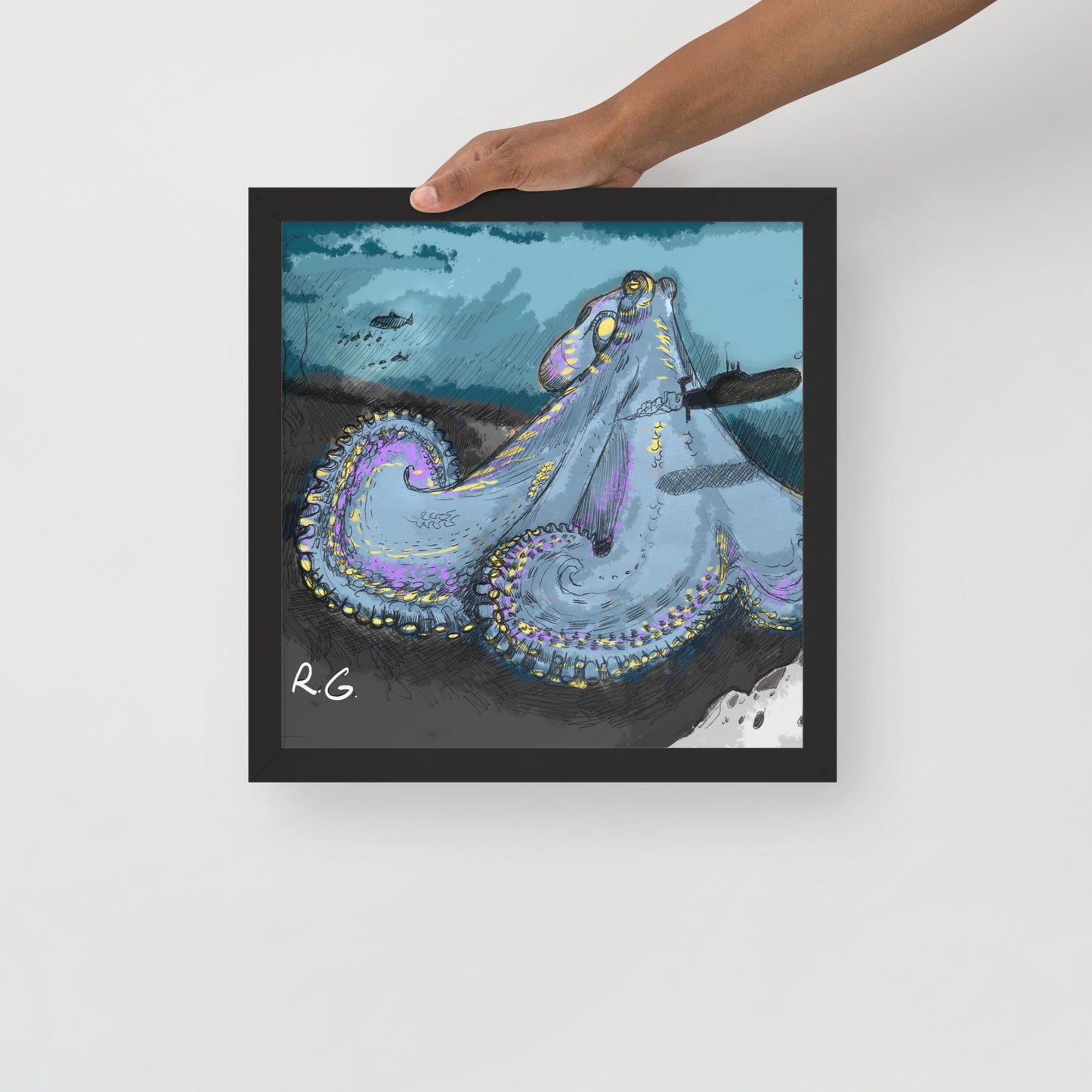 Sea Monster Framed photo paper poster