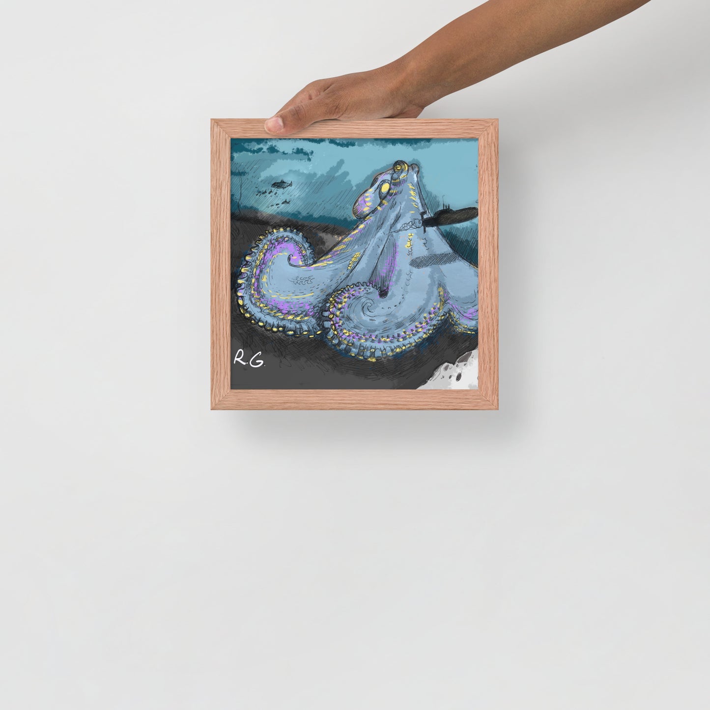 Sea Monster Framed photo paper poster