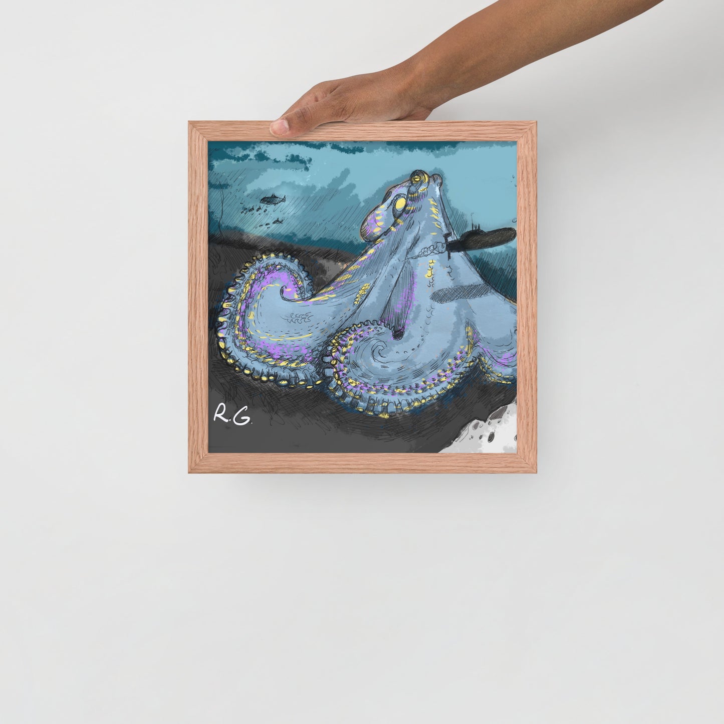 Sea Monster Framed photo paper poster