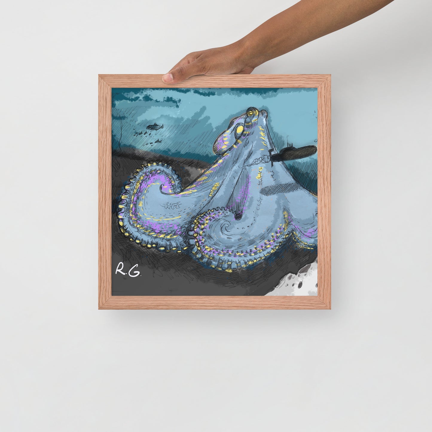 Sea Monster Framed photo paper poster