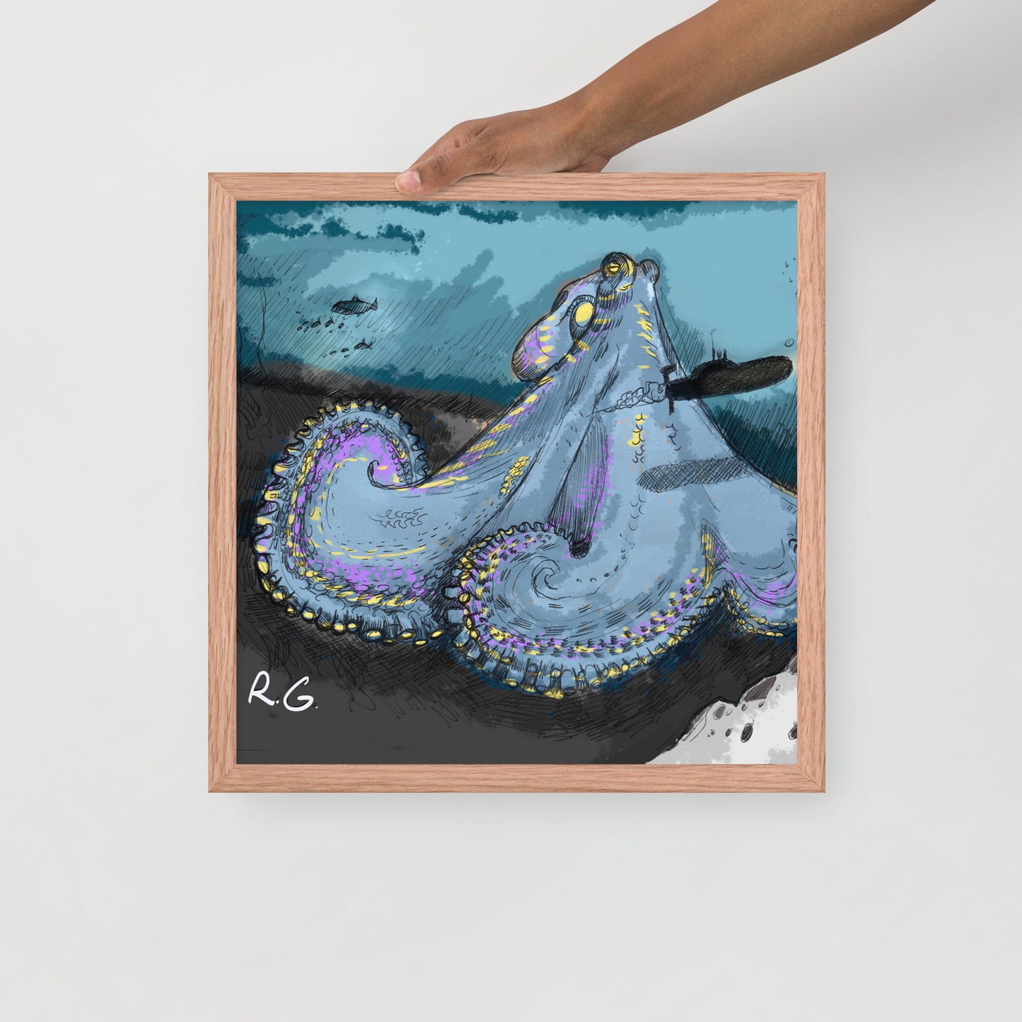 Sea Monster Framed photo paper poster