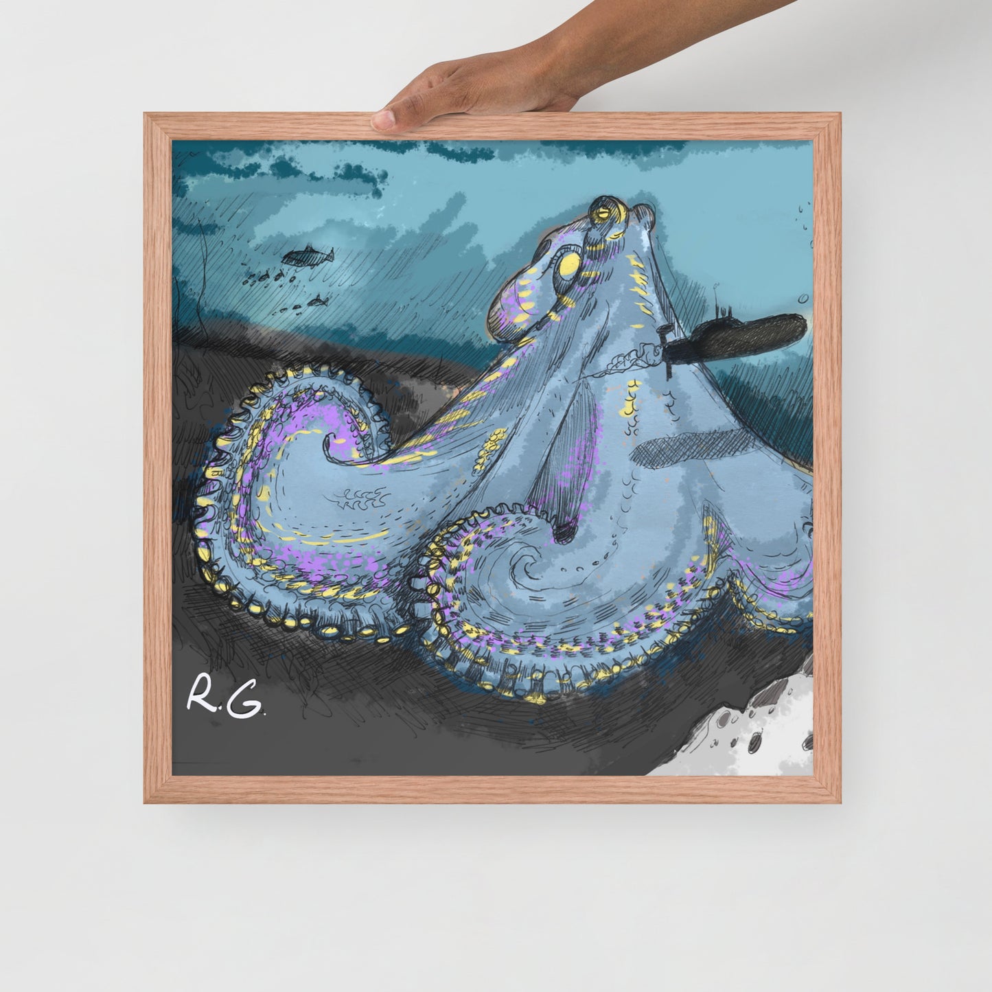 Sea Monster Framed photo paper poster