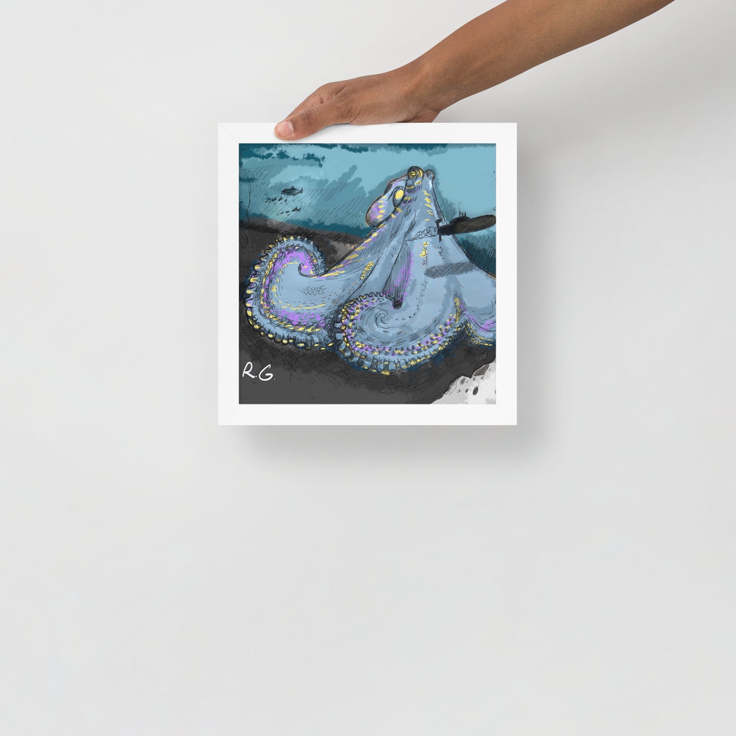 Sea Monster Framed photo paper poster