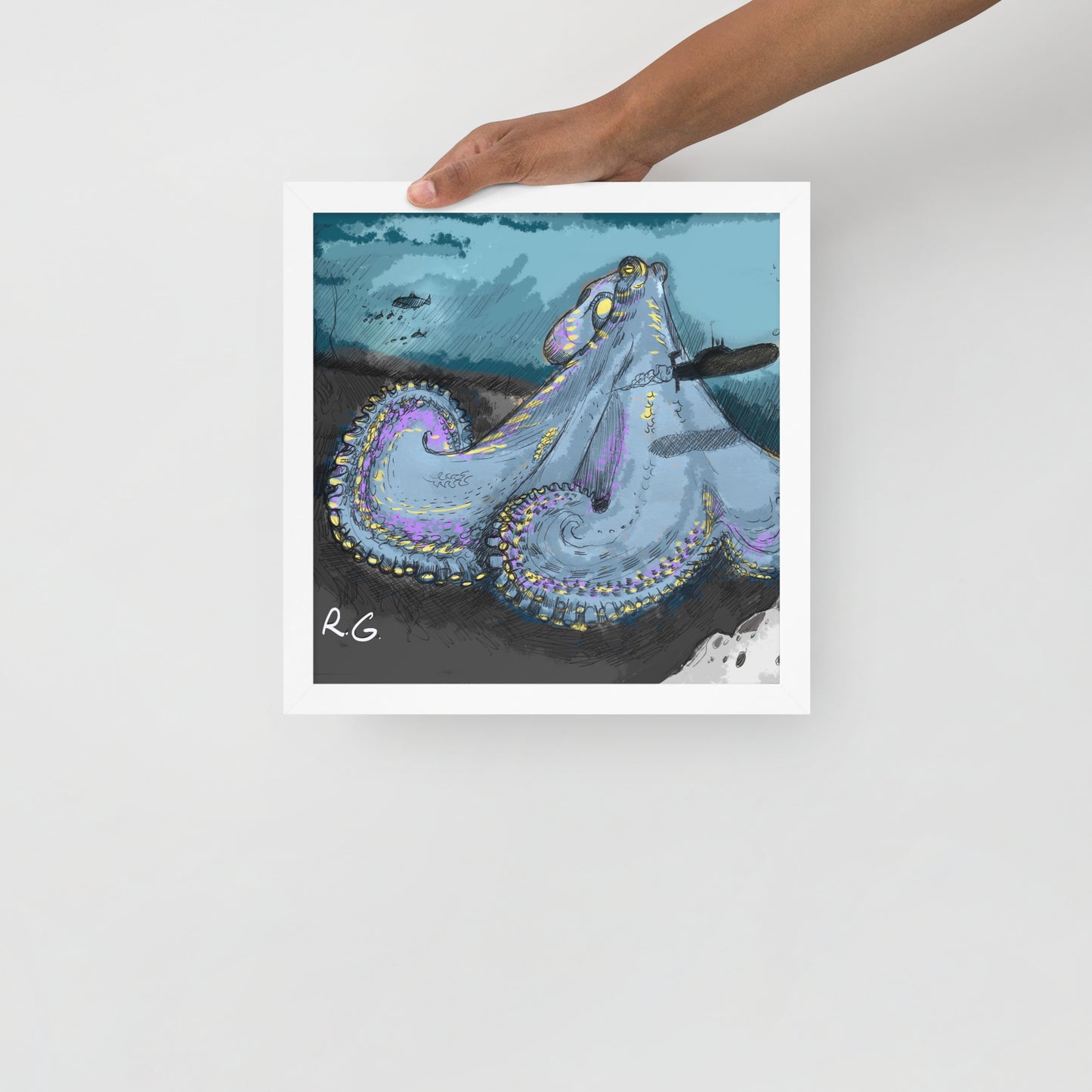Sea Monster Framed photo paper poster