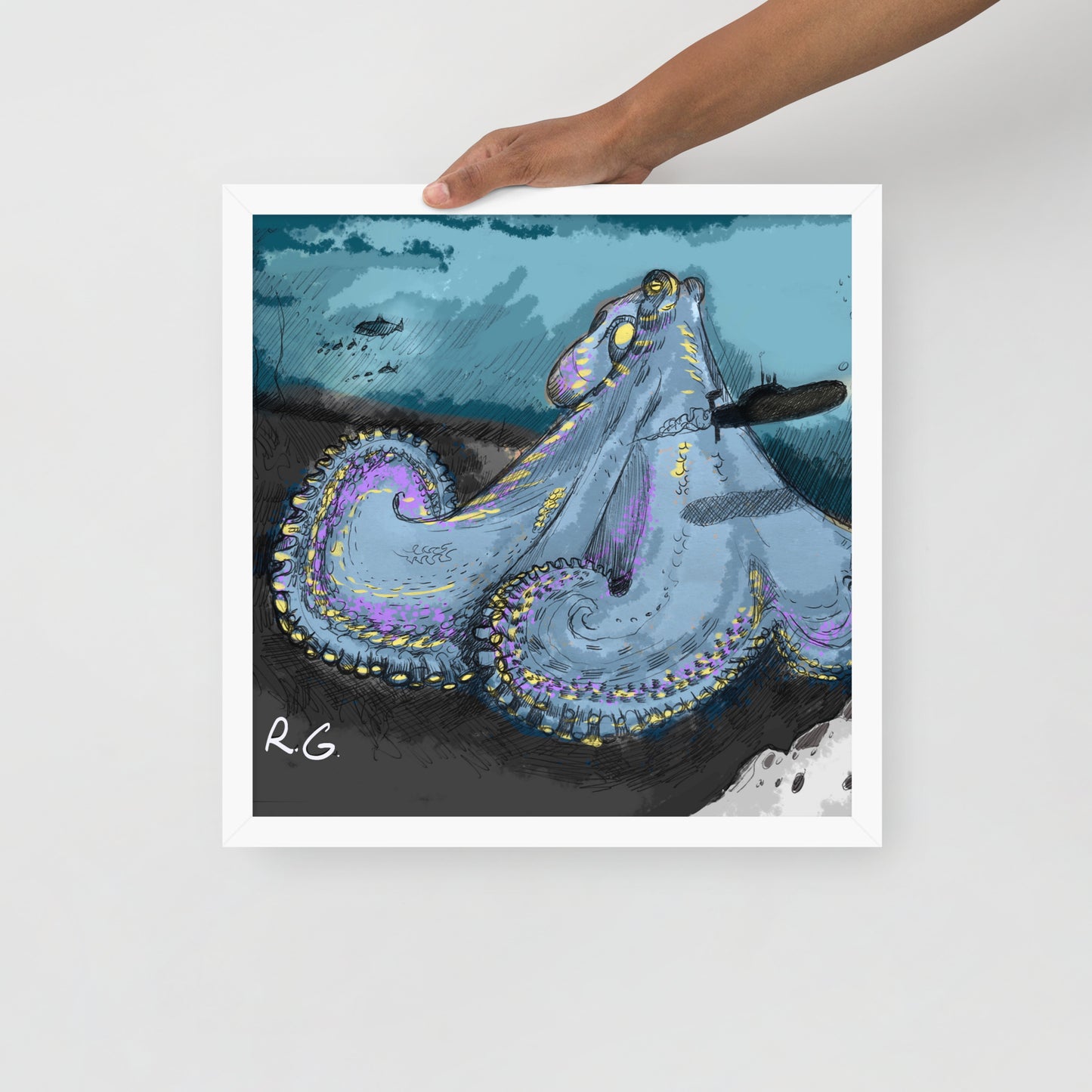 Sea Monster Framed photo paper poster