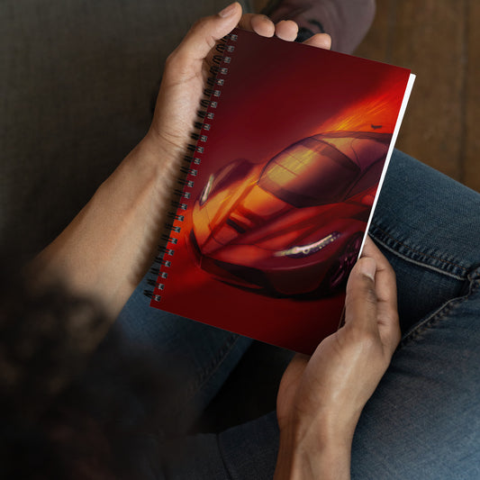 Red Hyper Car Spiral notebook